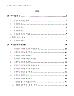 北京市护理服务体系项目评估报告模板范文