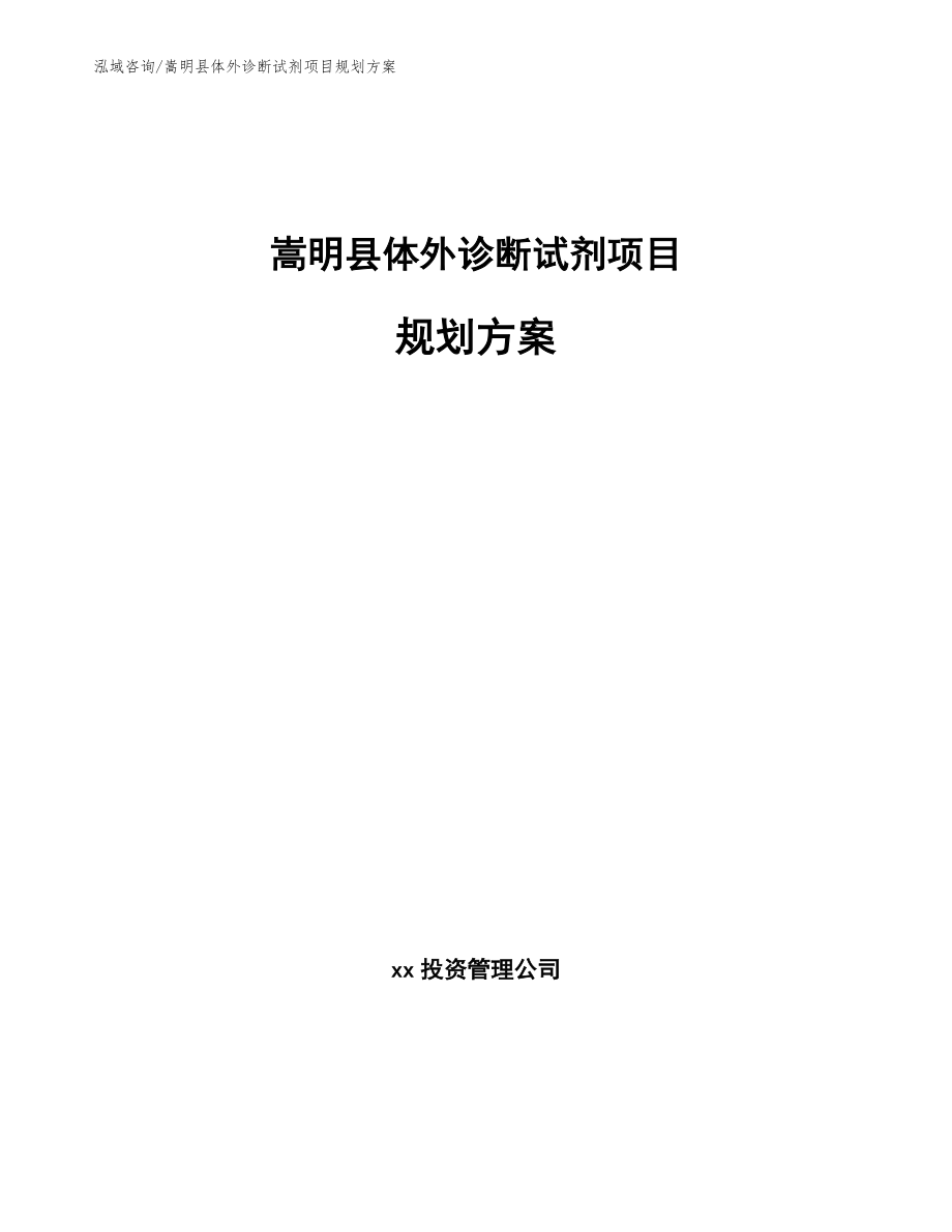 嵩明县体外诊断试剂项目规划方案（范文）_第1页