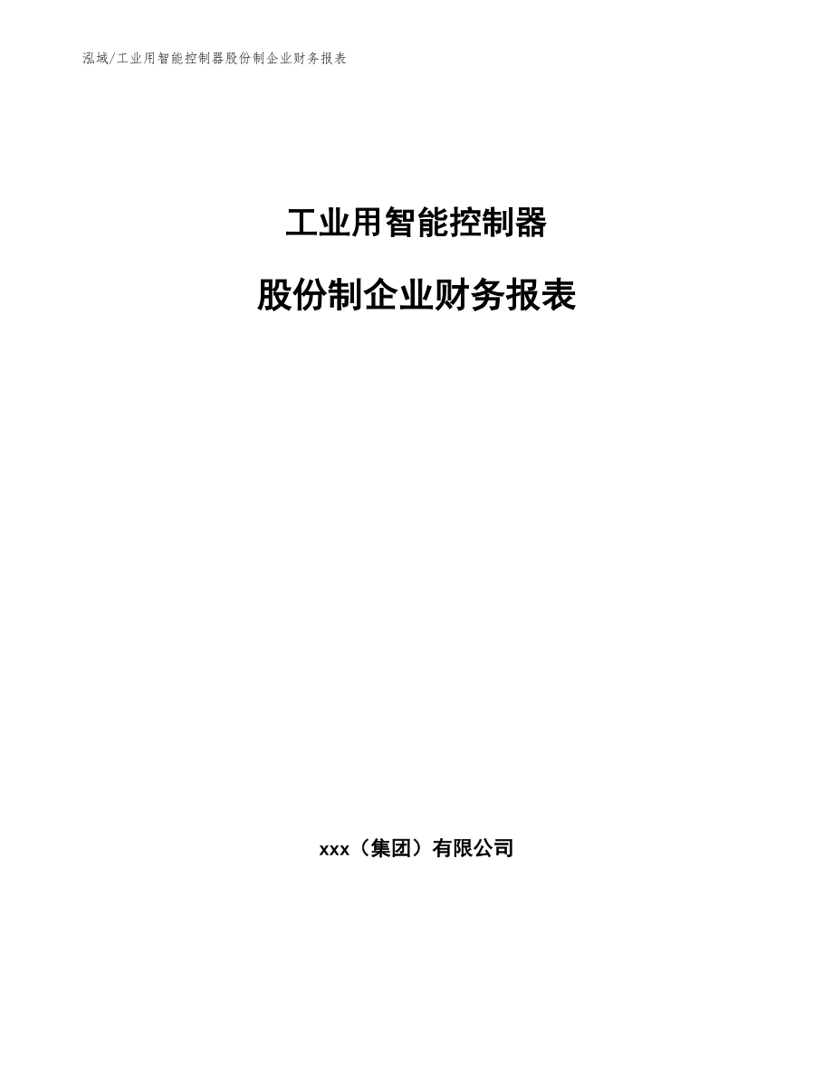 工业用智能控制器股份制企业财务报表_第1页