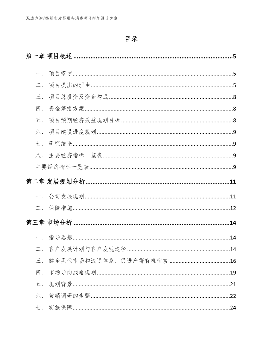扬州市发展服务消费项目规划设计方案（范文参考）_第1页