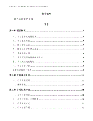 江苏省碳达峰优势产业链项目投资价值分析报告【参考范文】