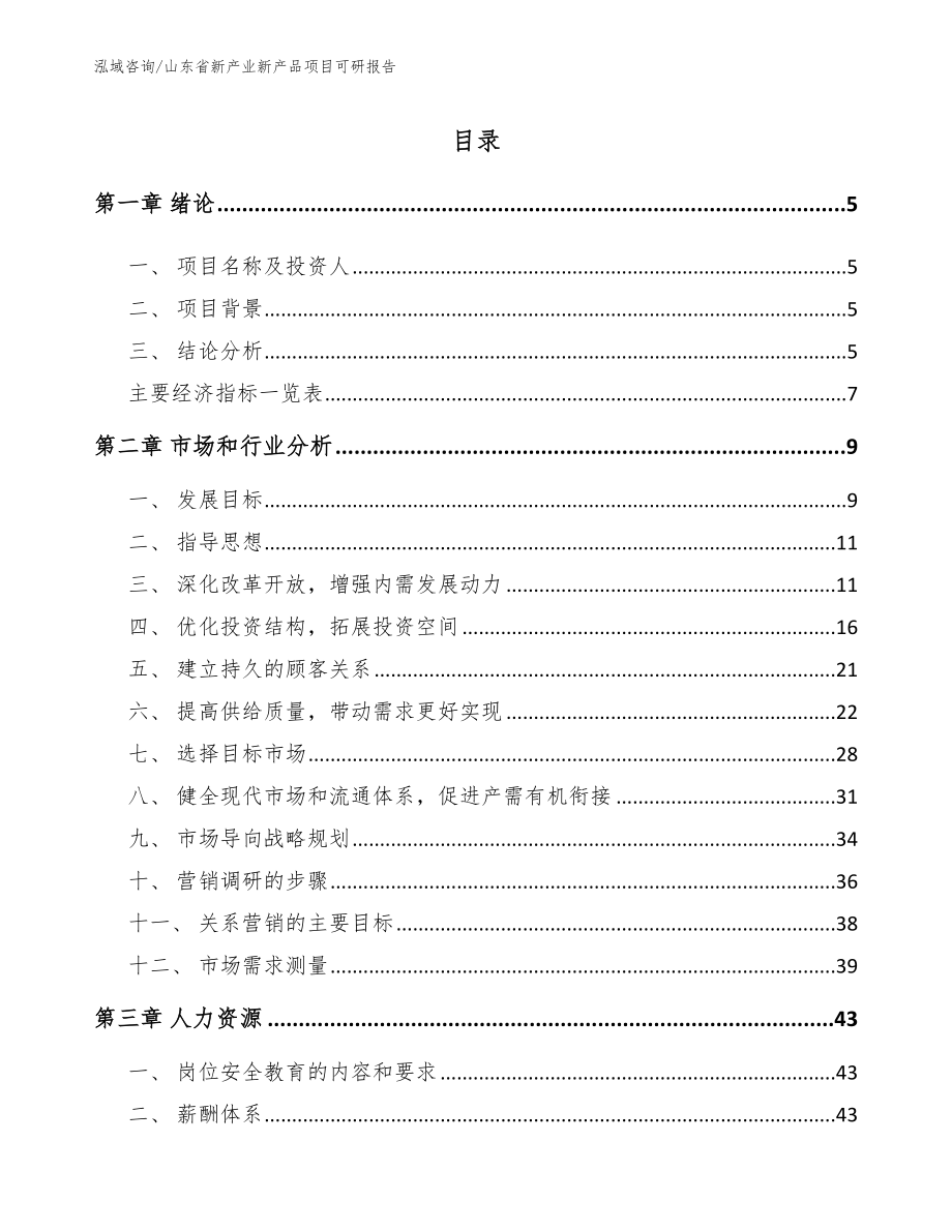 山东省新产业新产品项目可研报告（模板范文）_第1页