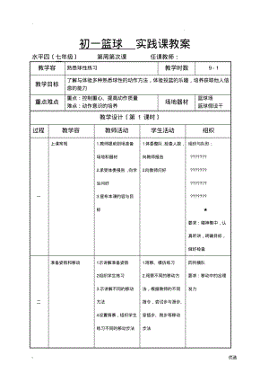 初一篮球教案