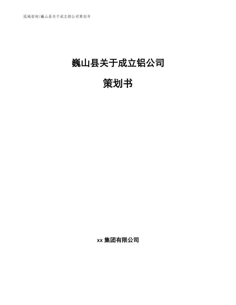 巍山县关于成立铝公司策划书_第1页