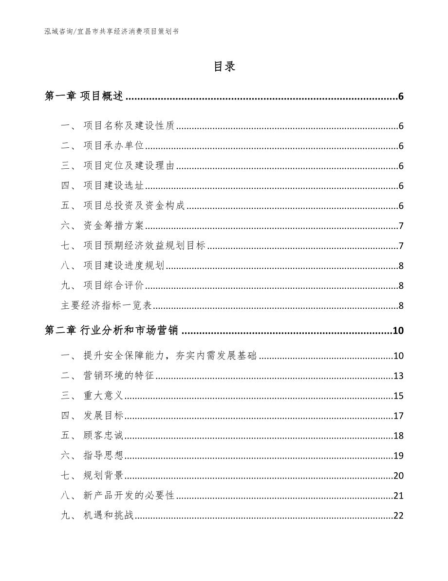 宜昌市共享经济消费项目策划书_第1页
