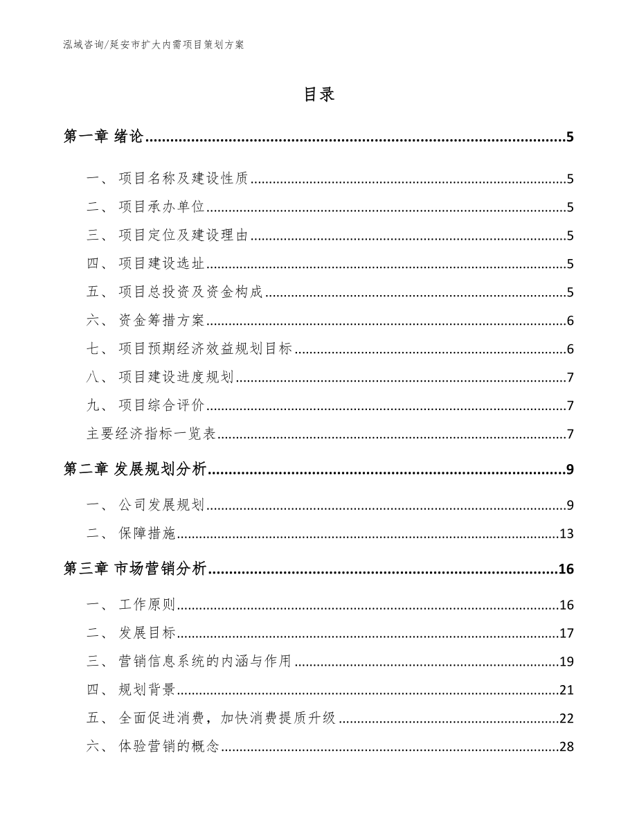 延安市扩大内需项目策划方案_范文参考_第1页