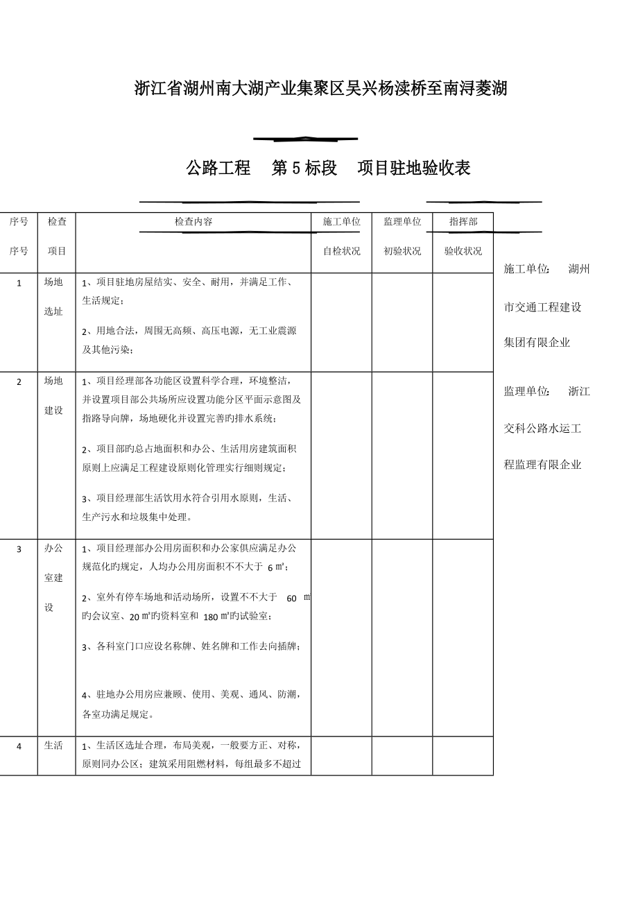 项目部驻地标准验收要求_第1页