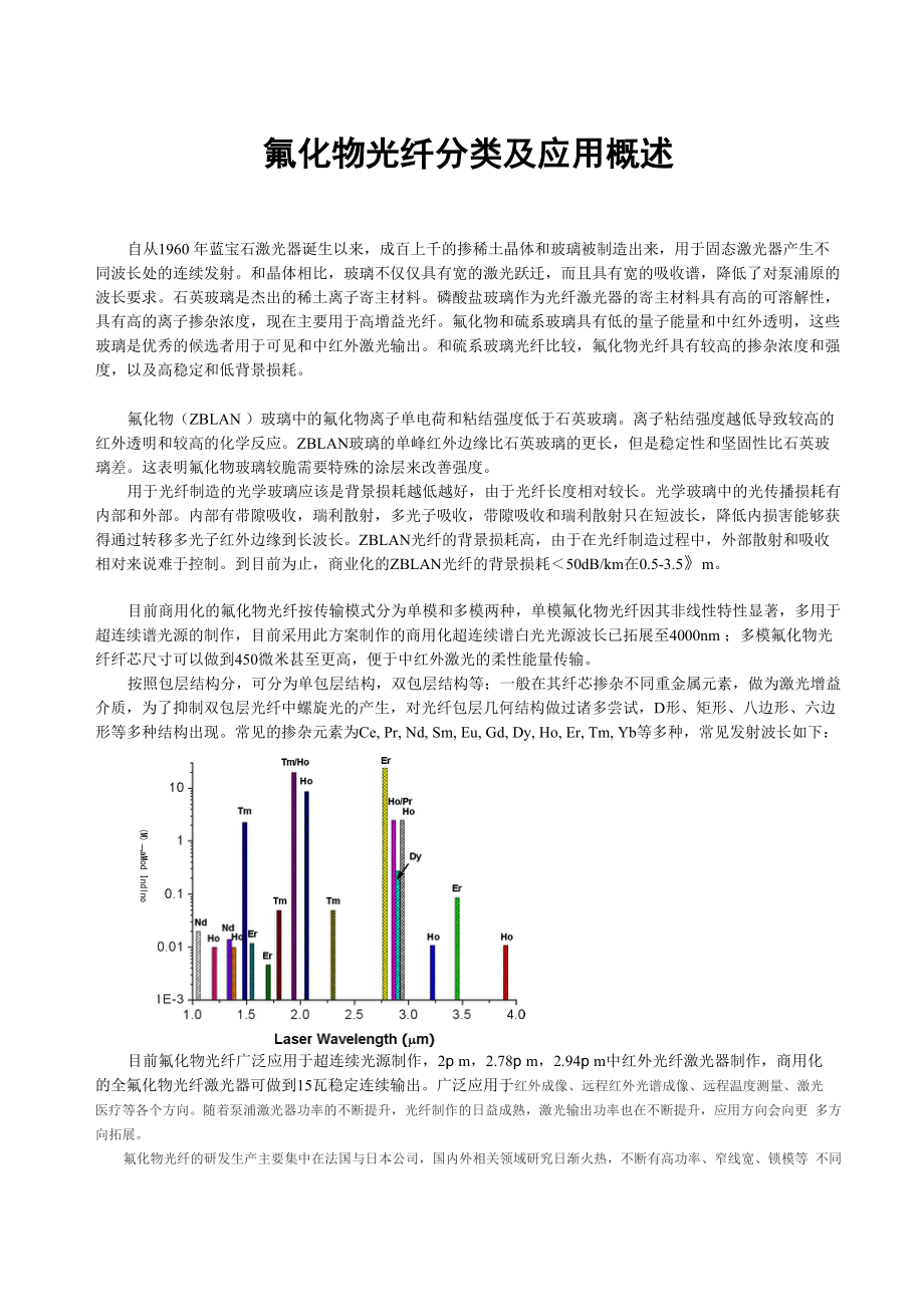 氟化物光纤分类及应用概述 0824_第1页