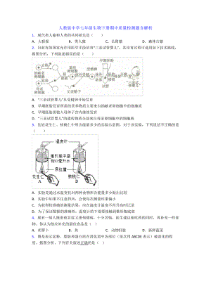 人教版中学七年级生物下册期中质量检测题含解析36383