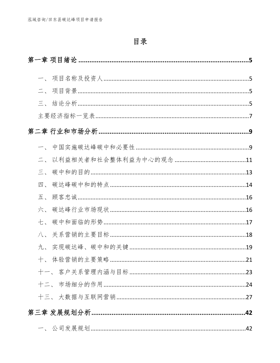 田东县碳达峰项目申请报告模板参考_第1页