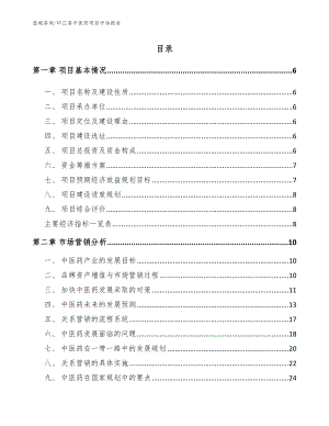 印江县中医药项目评估报告（范文模板）