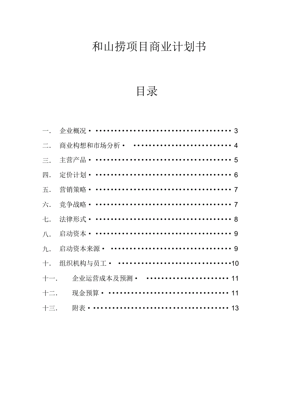 和山捞项目商业实施计划书_第1页