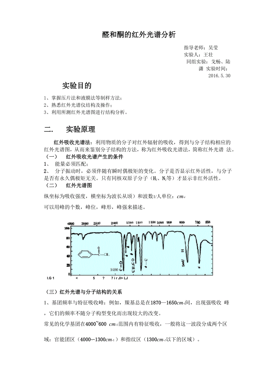 醛和酮的红外光谱分析_第1页