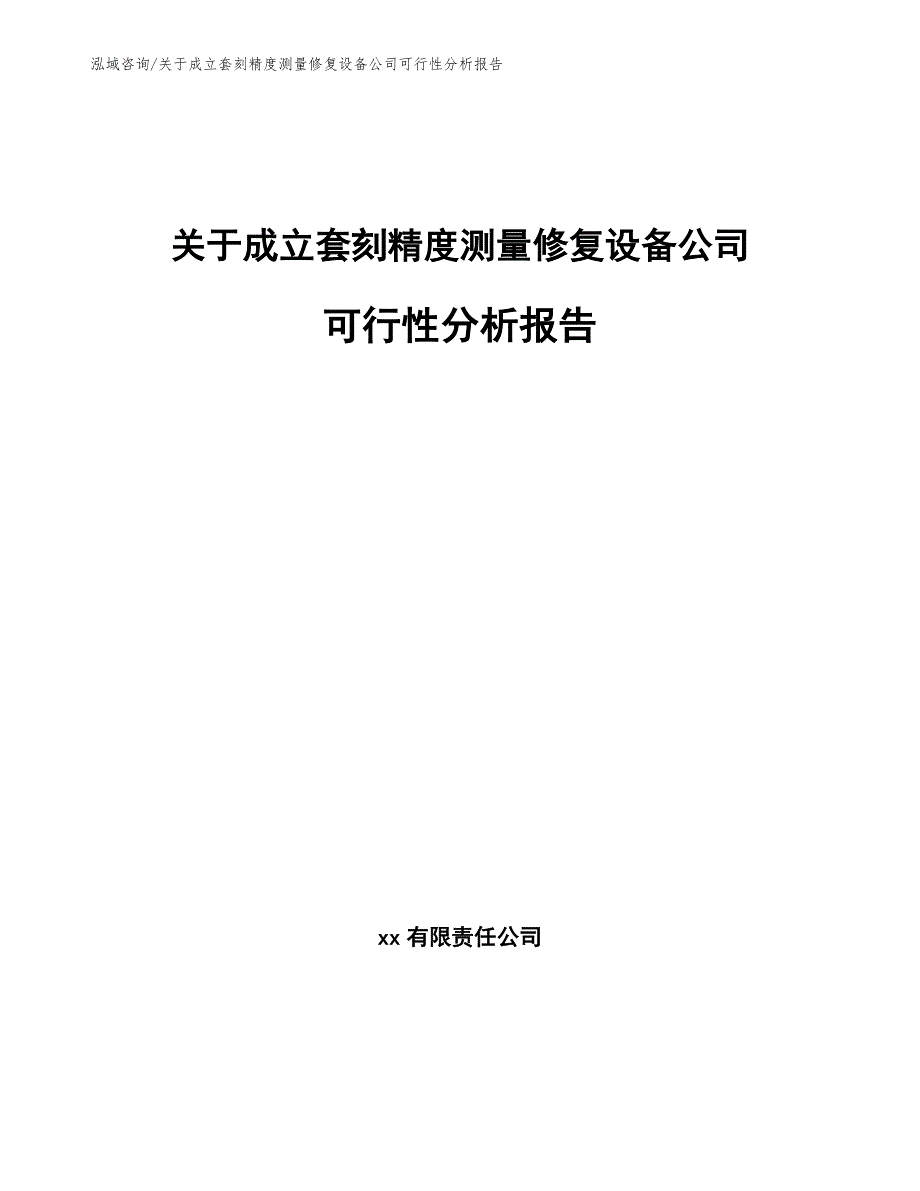 关于成立套刻精度测量修复设备公司可行性分析报告（范文）_第1页