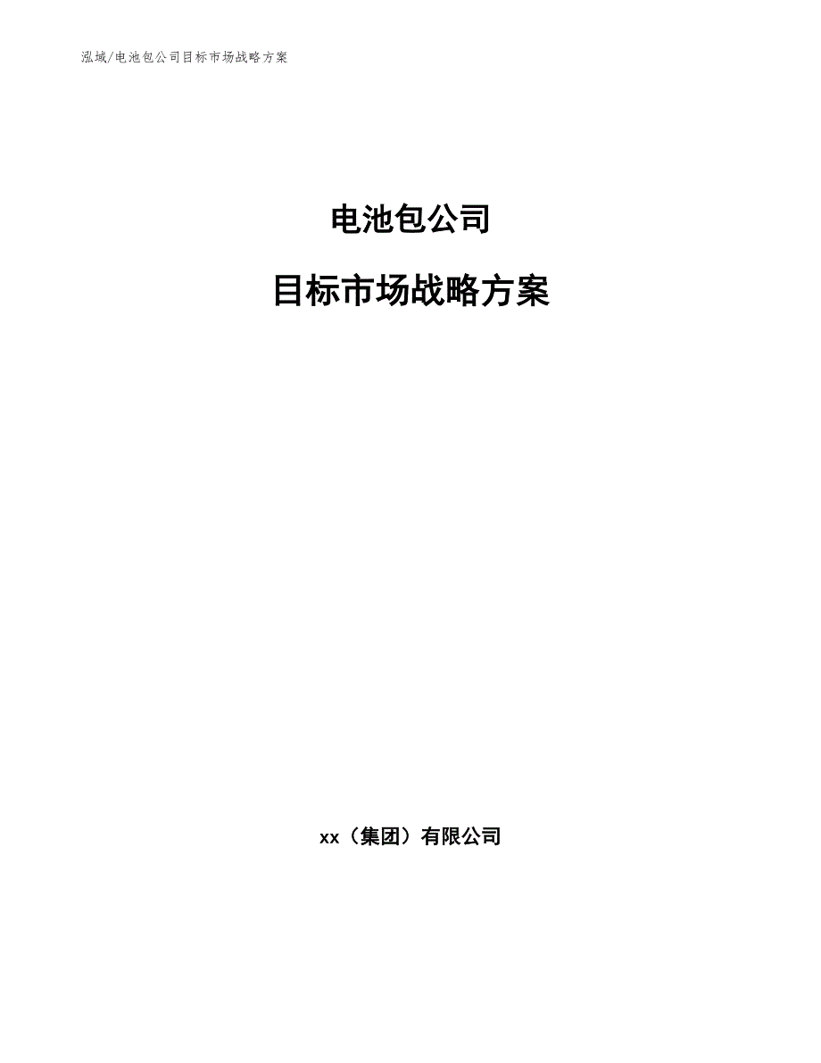 电池包公司目标市场战略方案_第1页