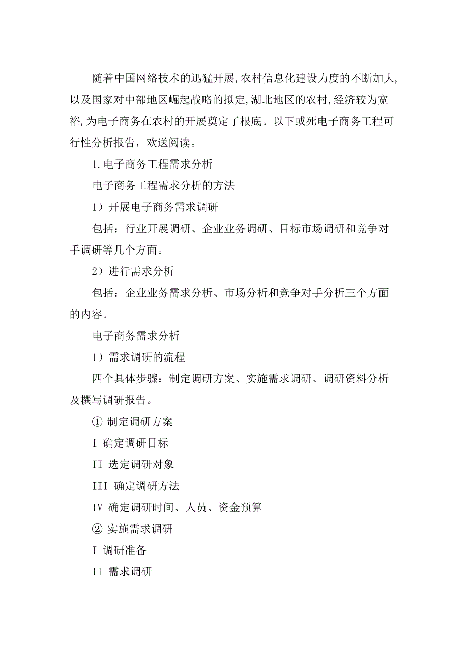 电子商务项目可行性分析报告_第1页