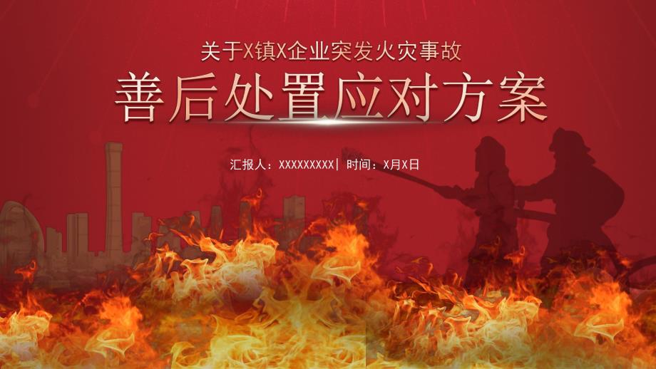 简约大气中国红消防事故调查报告通用ppt模板_第1页