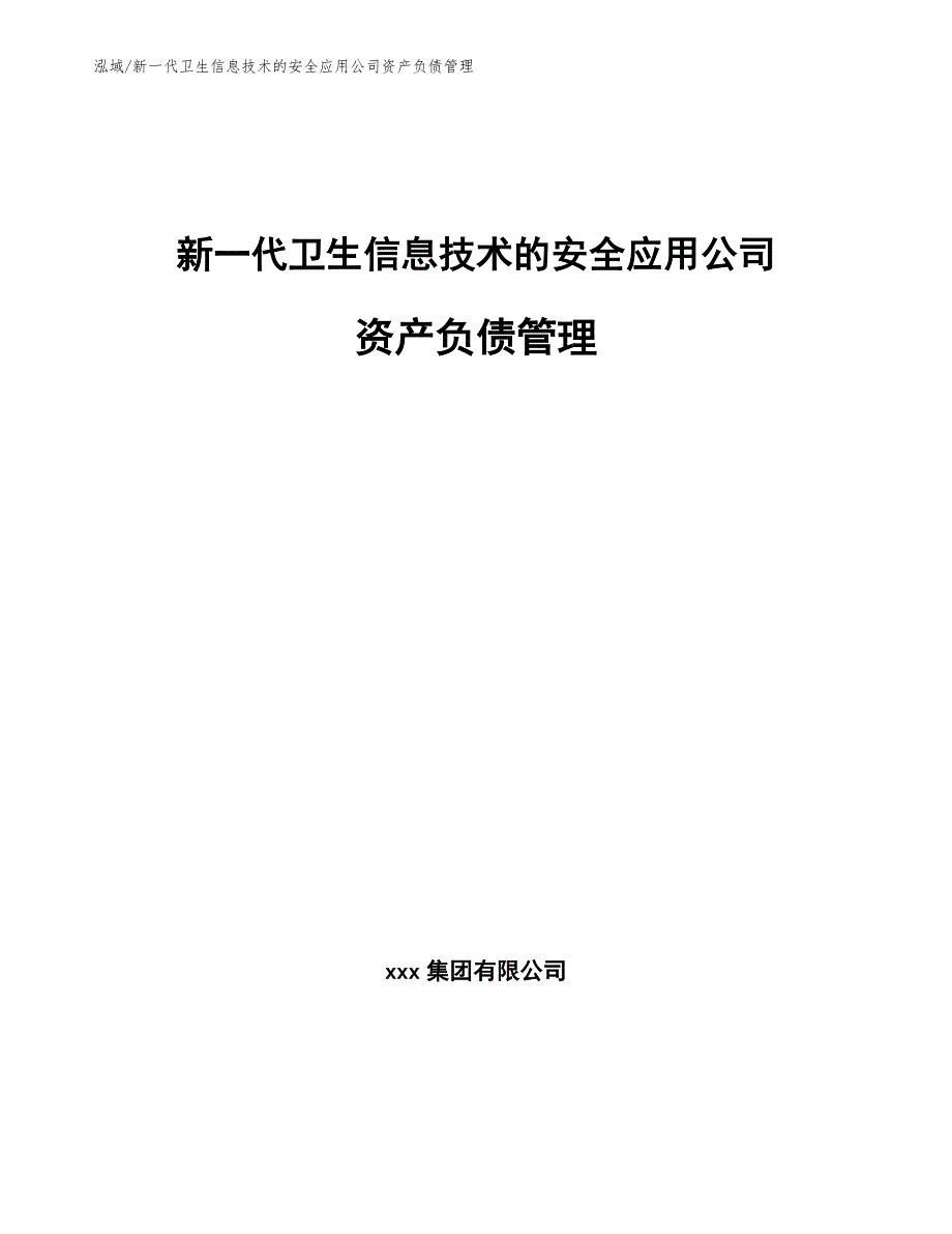 新一代卫生信息技术的安全应用公司资产负债管理_第1页