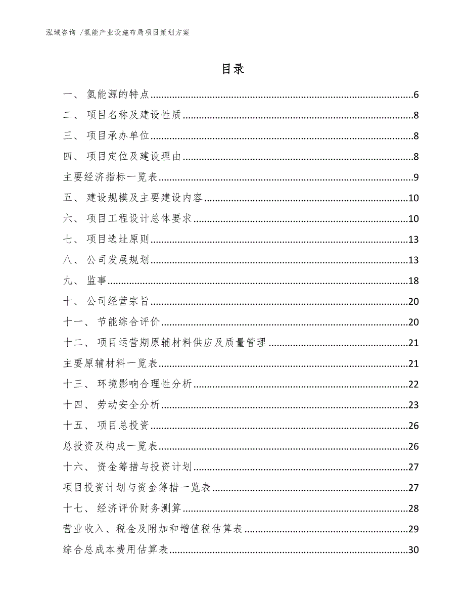 氢能产业设施布局项目策划方案（模板）_第1页