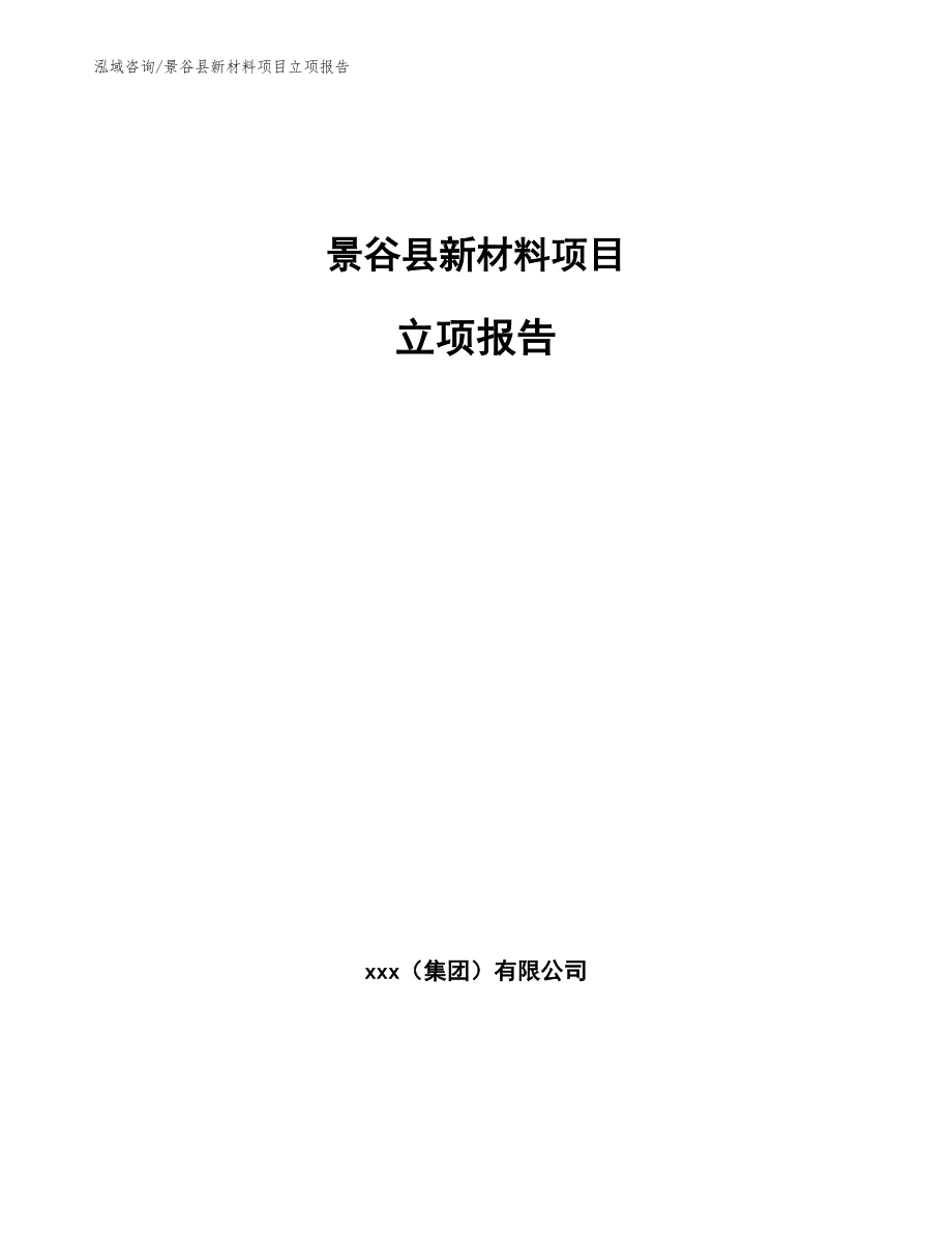 景谷县新材料项目立项报告【范文】_第1页