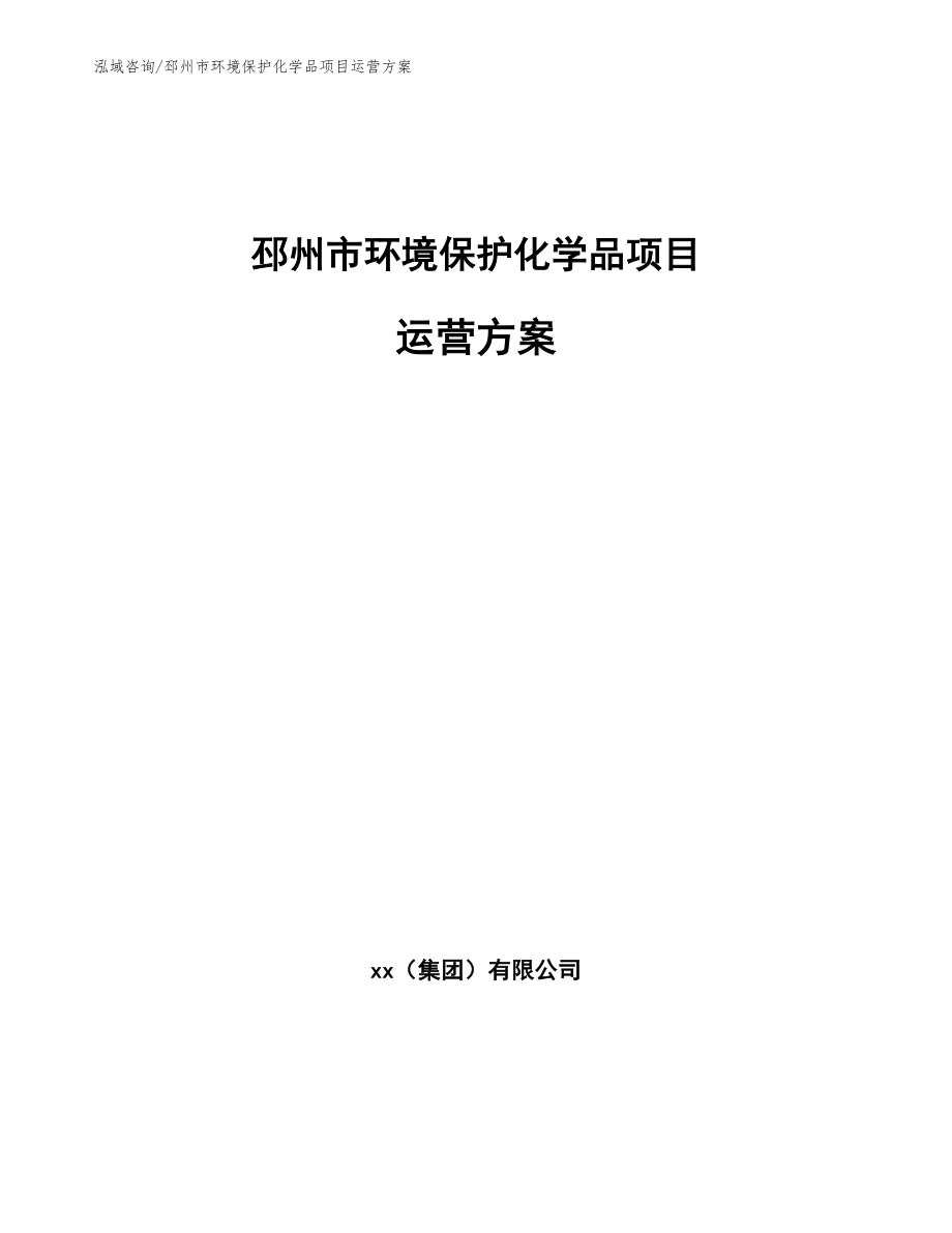 邳州市环境保护化学品项目运营方案模板_第1页