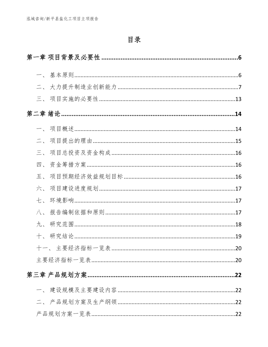 新平县盐化工项目立项报告范文参考_第1页