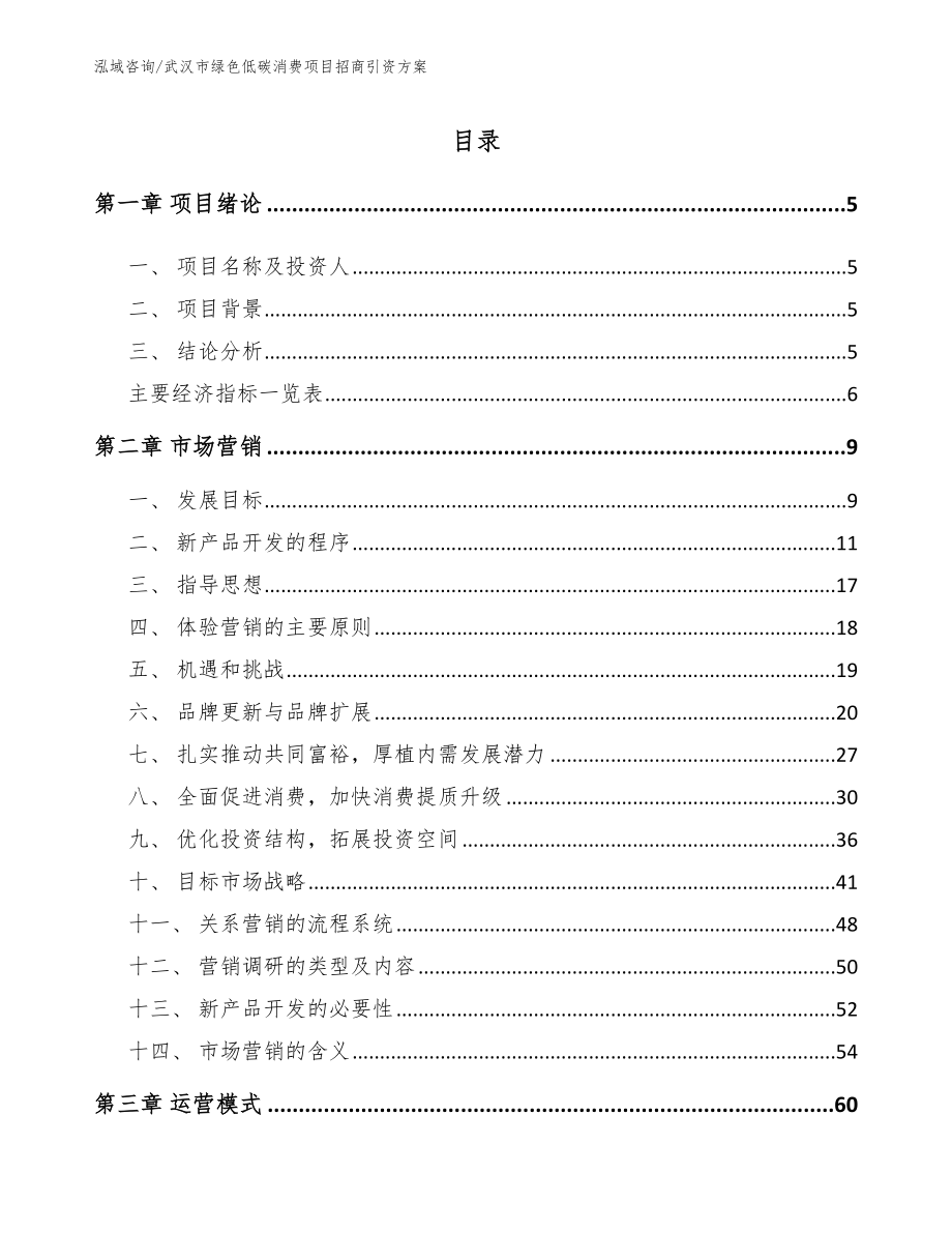 武汉市绿色低碳消费项目招商引资方案_第1页