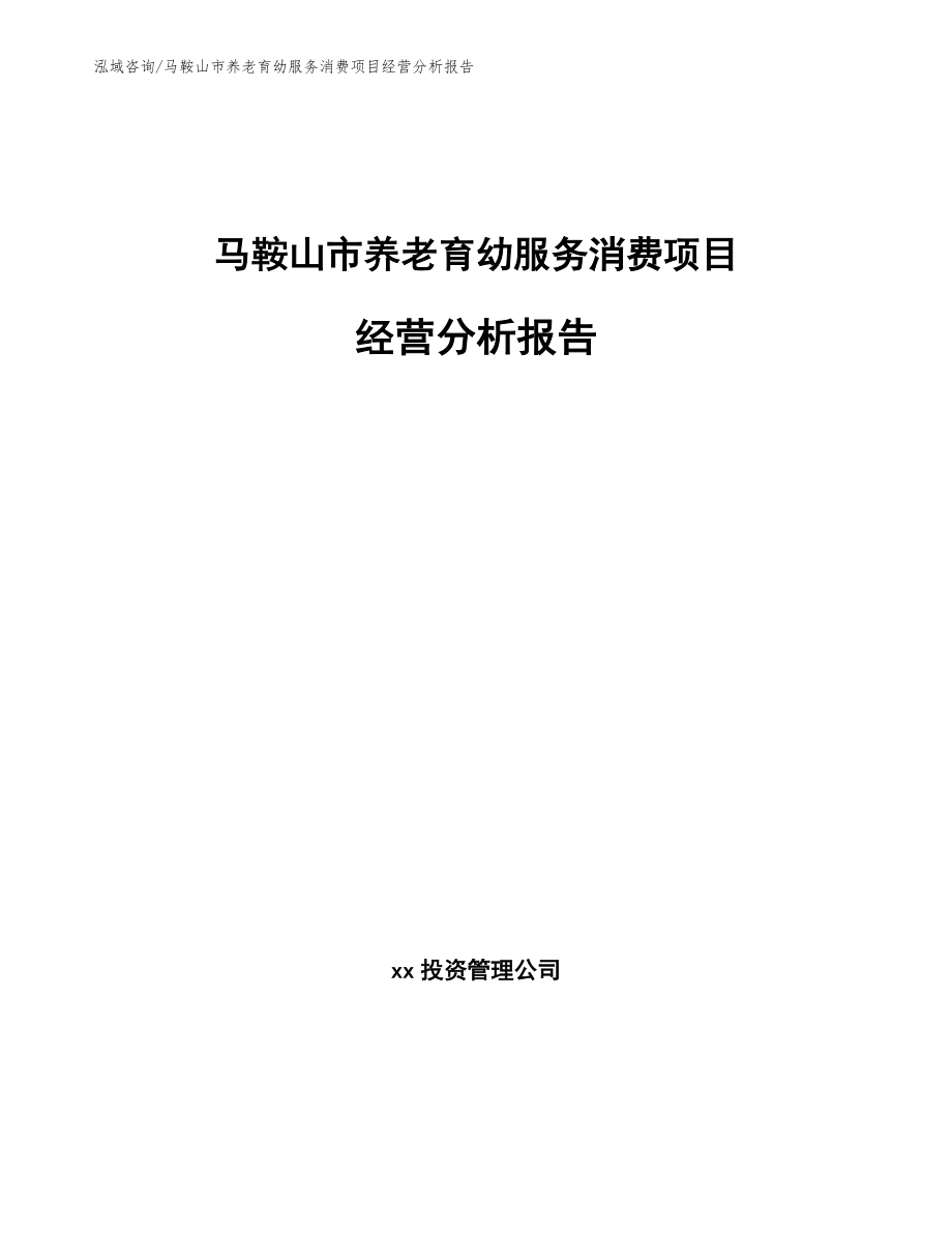 马鞍山市养老育幼服务消费项目经营分析报告_参考范文_第1页