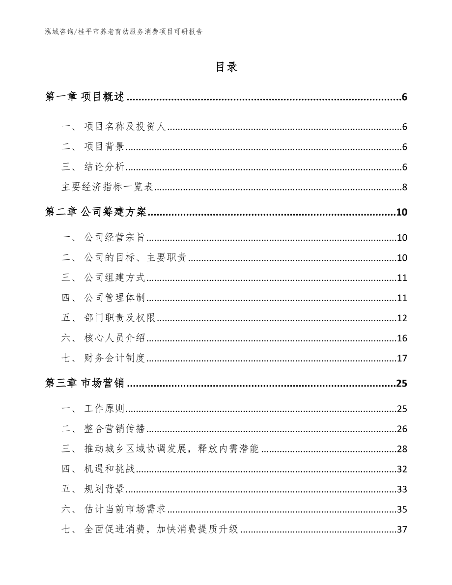 桂平市养老育幼服务消费项目可研报告（模板）_第1页