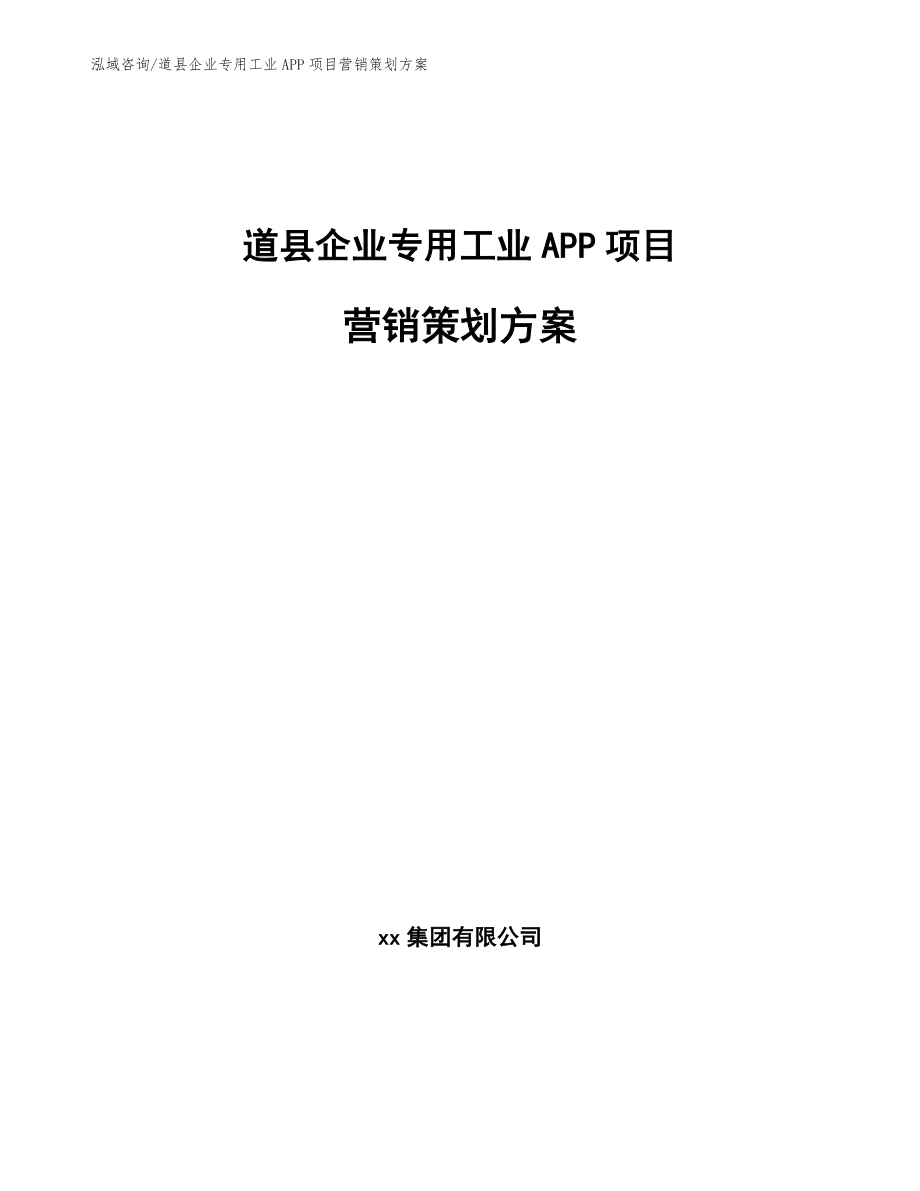 道县企业专用工业APP项目营销策划方案模板参考_第1页