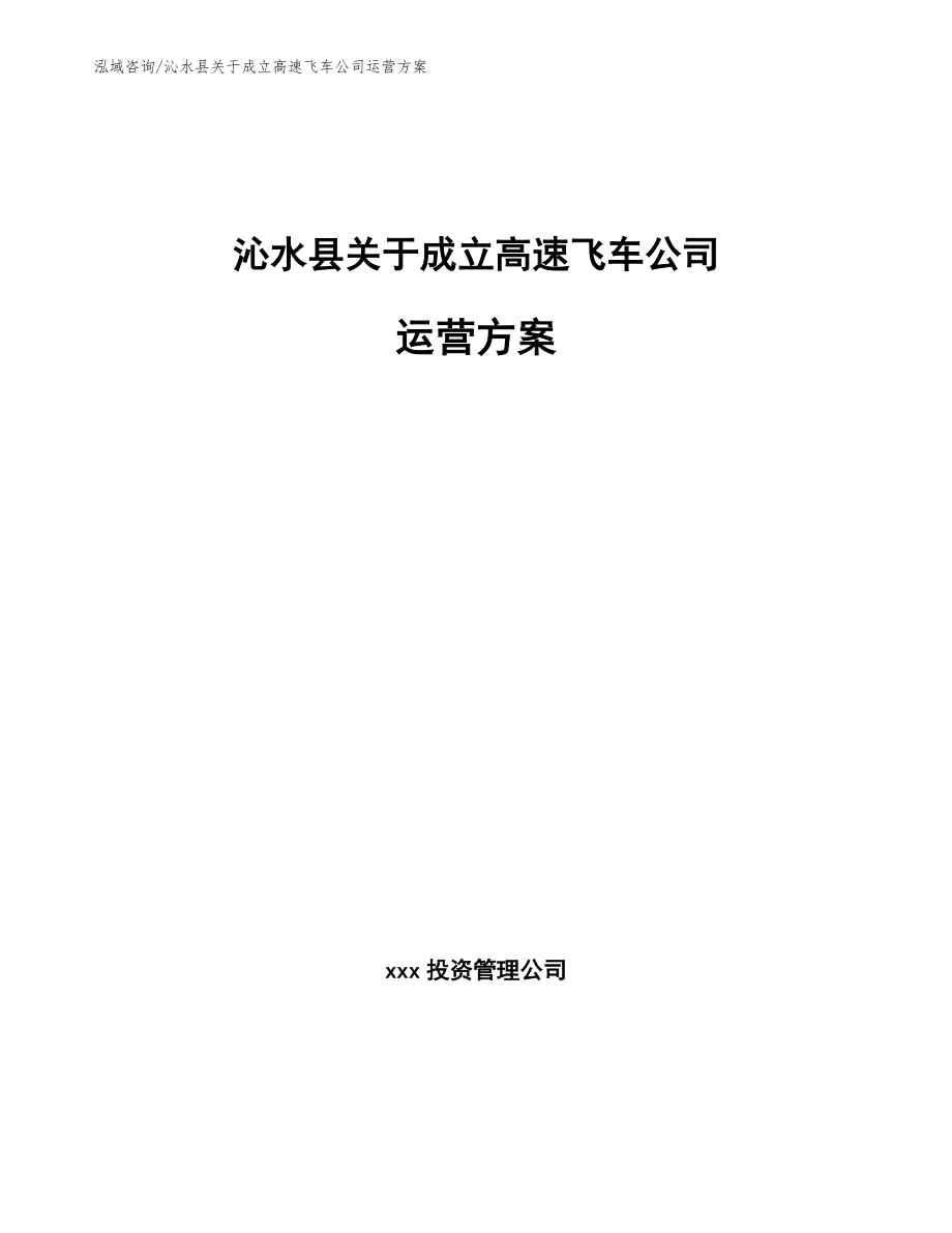 沁水县关于成立高速飞车公司运营方案_模板范本_第1页