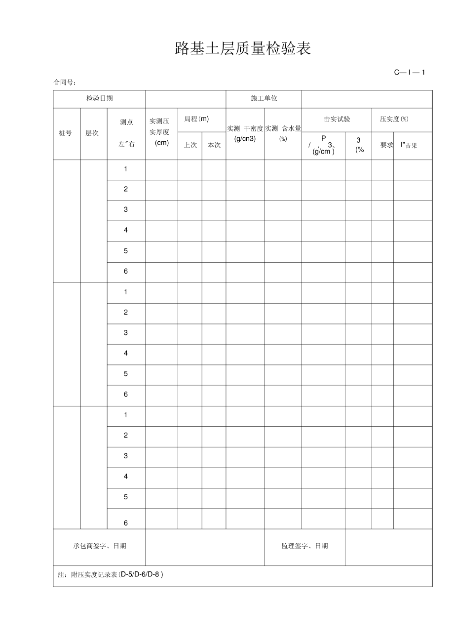 公路工程施工资料C类表格_第1页