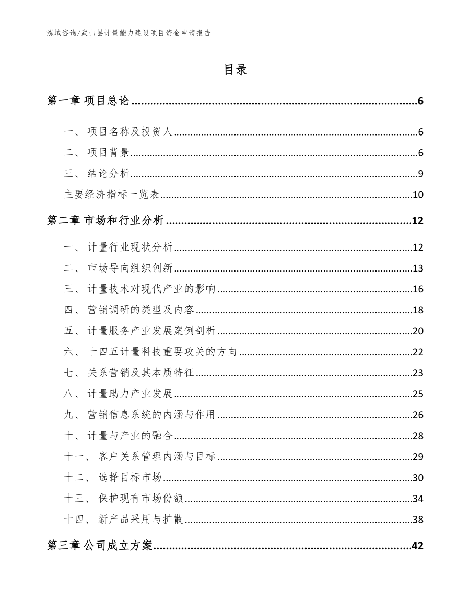 武山县计量能力建设项目资金申请报告_参考模板_第1页