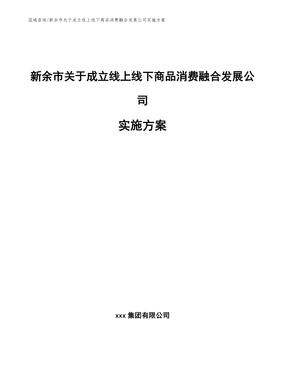 新余市关于成立线上线下商品消费融合发展公司实施方案_第1页