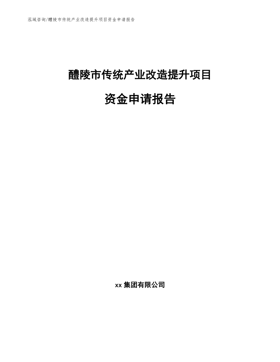 醴陵市传统产业改造提升项目资金申请报告_第1页