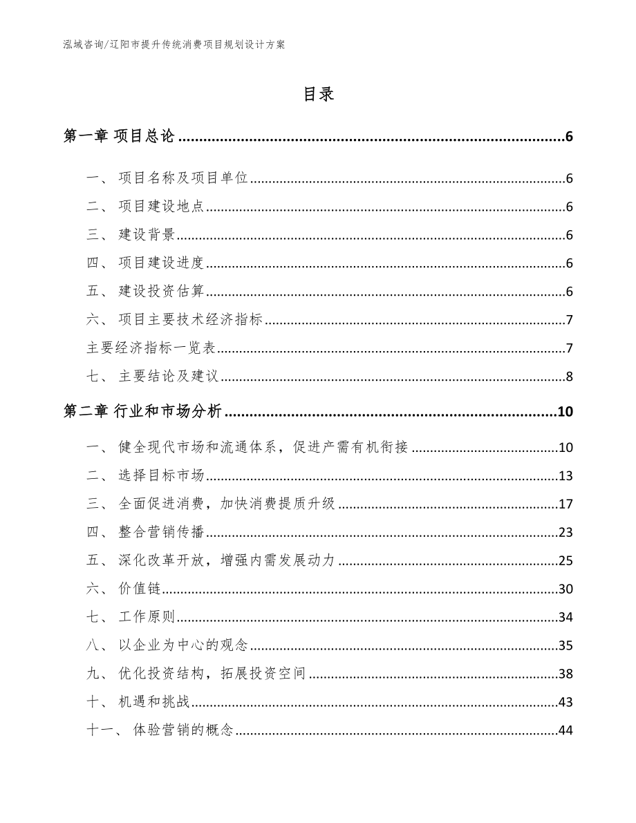 辽阳市提升传统消费项目规划设计方案（模板参考）_第1页