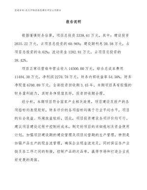 武汉市物流枢纽建设项目立项报告