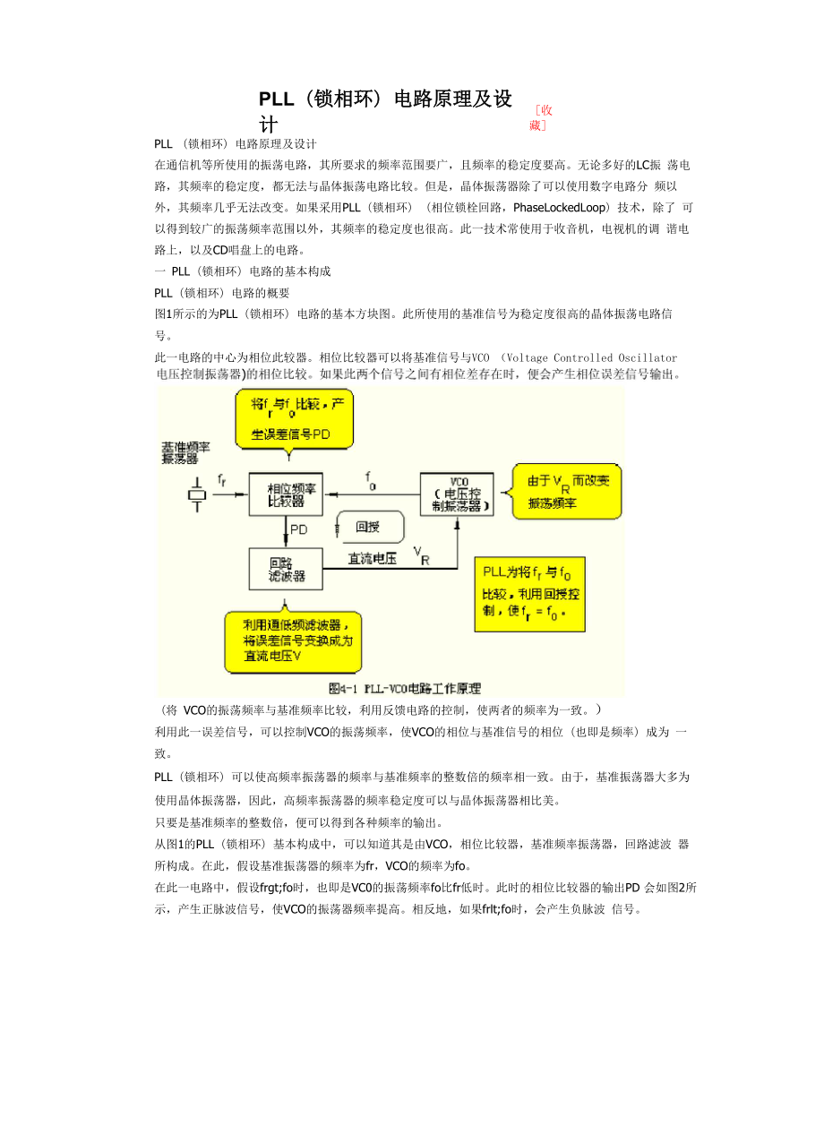 PLL(锁相环)电路原理及设计 [收藏]_第1页