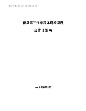 曹县第三代半导体研发项目合作计划书