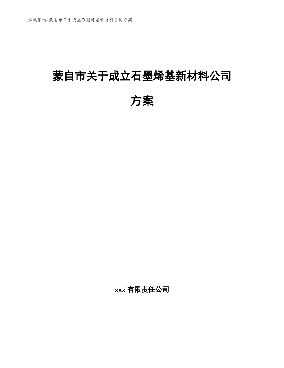 蒙自市关于成立石墨烯基新材料公司方案_第1页