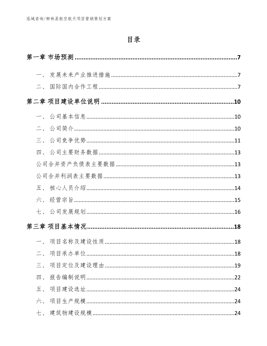 柳林县航空航天项目营销策划方案_范文参考_第1页