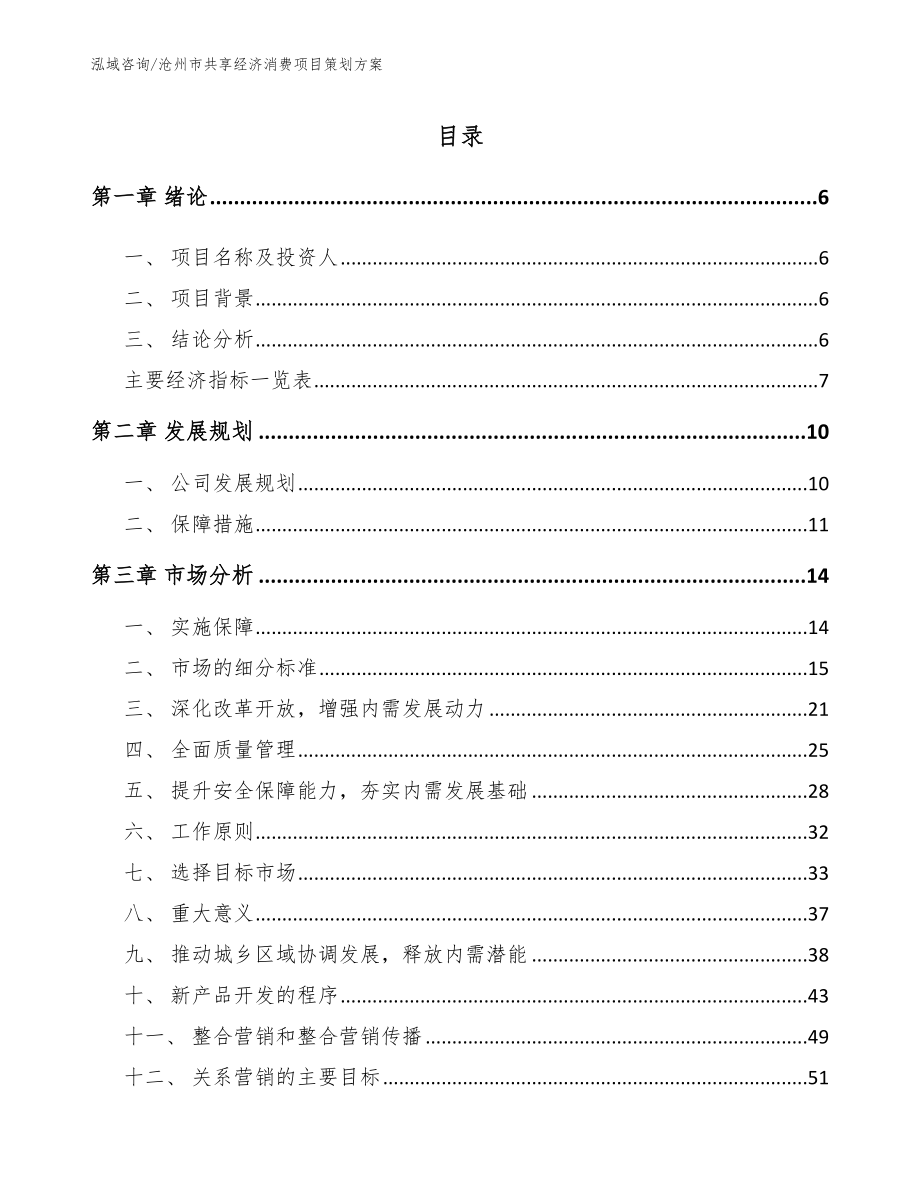 沧州市共享经济消费项目策划方案_第1页
