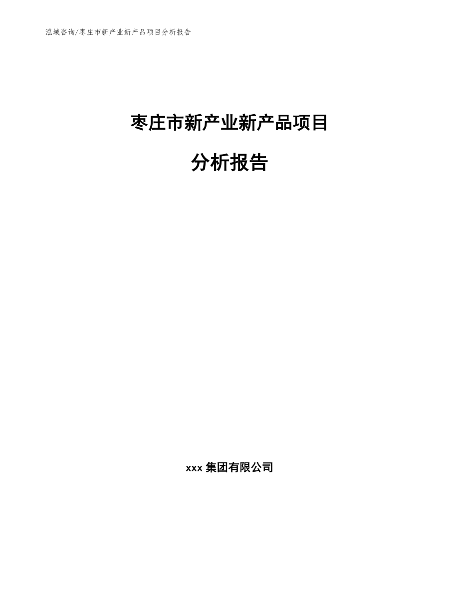 枣庄市新产业新产品项目分析报告_范文模板_第1页
