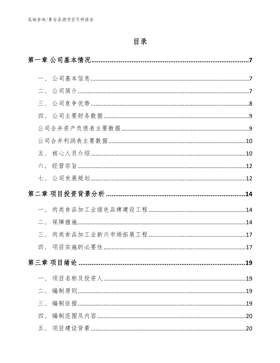 景谷县酒项目可研报告（范文模板）_第1页