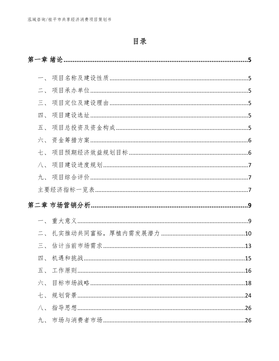 桂平市共享经济消费项目策划书模板范本_第1页