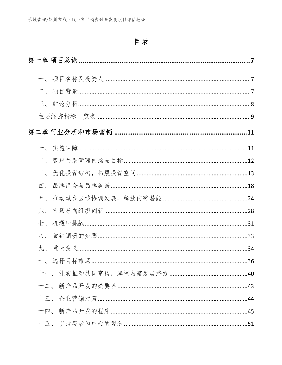 锦州市线上线下商品消费融合发展项目评估报告范文参考_第1页