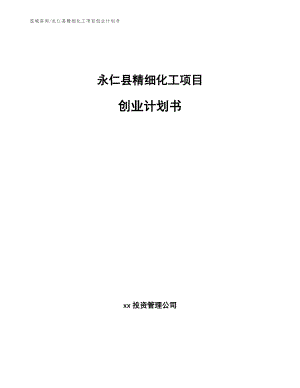 永仁县精细化工项目创业计划书