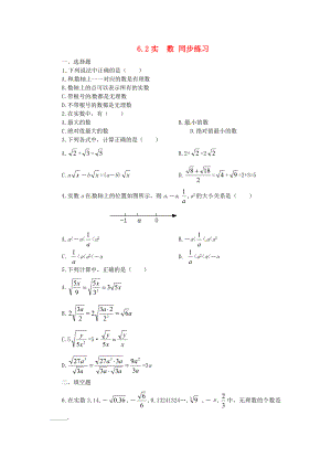 七年级数学上册-6.2《实数》同步练习-沪科版-