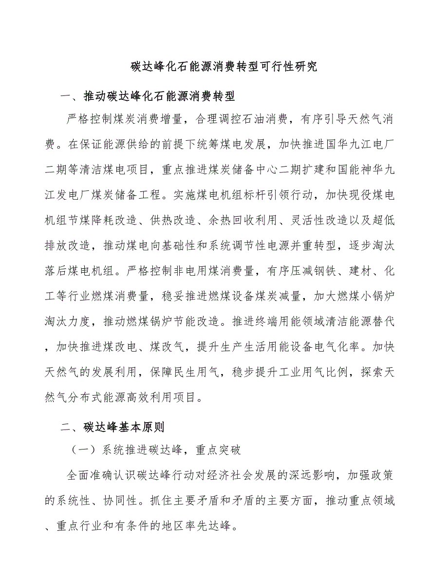 碳达峰化石能源消费转型可行性研究_第1页