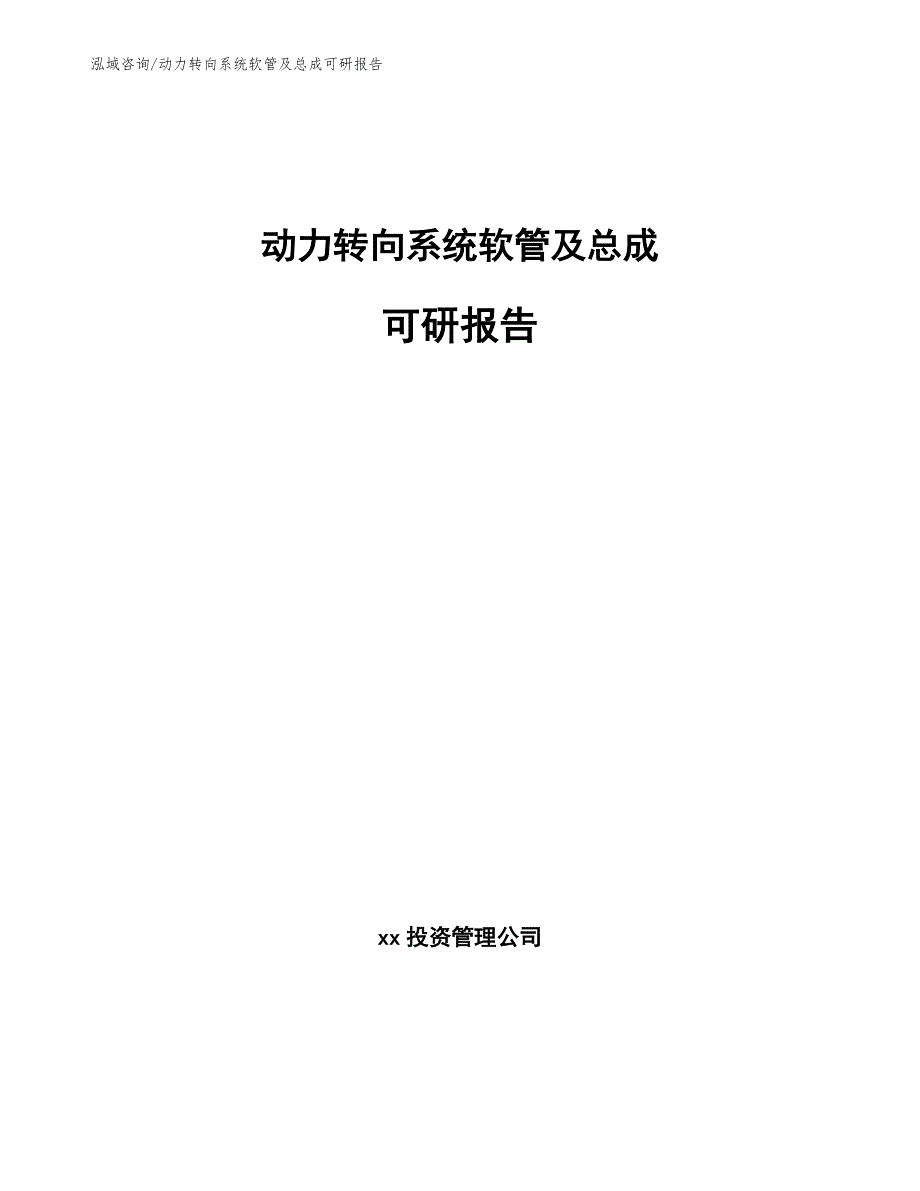 动力转向系统软管及总成可研报告_第1页